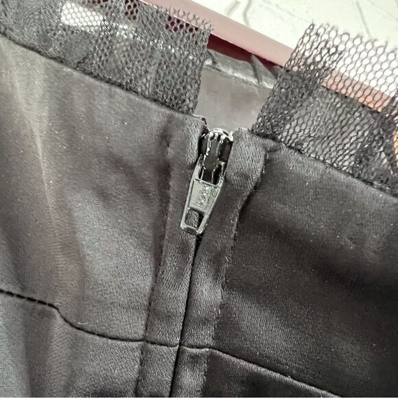 Rw & Co. Black Satin Tulle Strapless Midi Dress 0 - Picture 8 of 13